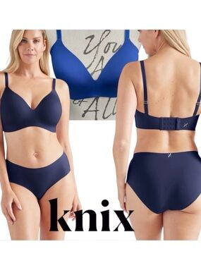 Knix Royal Blue WingWoman Countour Wireless Bra (Size 2)